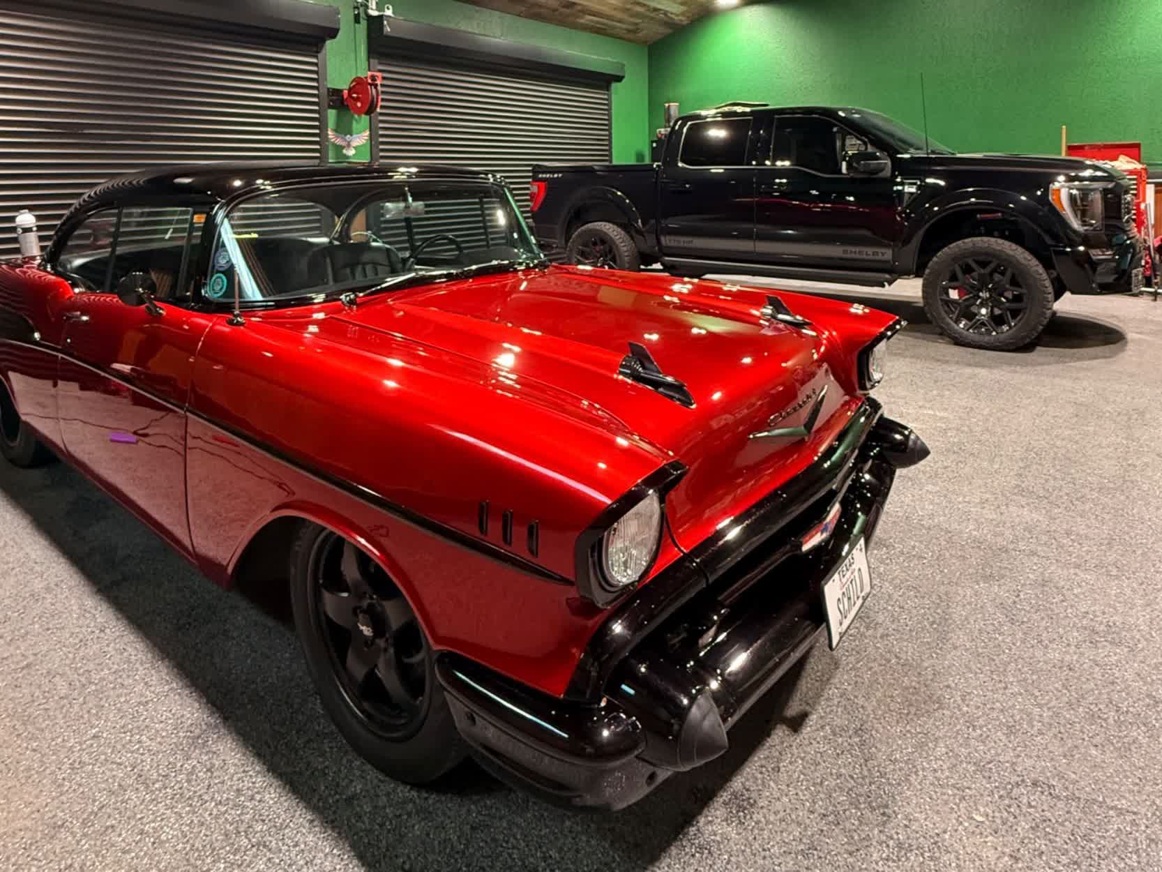 Classic red car exterior detail